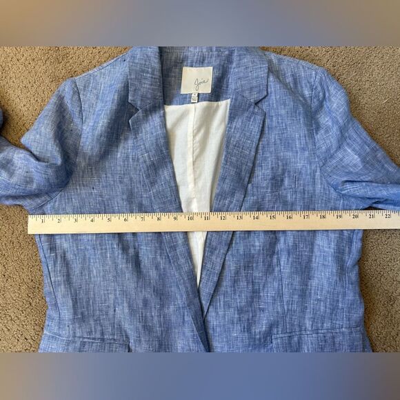 Joie Pernilla Linen Chambray Blazer One Button Jacket Size 10 - Picture 7 of 10